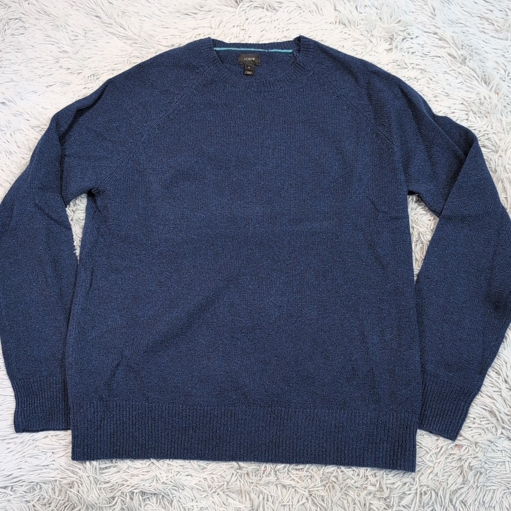 J. Crew Sweater Mens M Blue Lambs Wool Preppy Comfort Casual